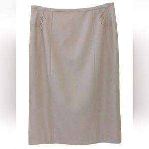 New White House Black Market WHBM Natural Suiting Skirt Womens 2 Toasted Sesame